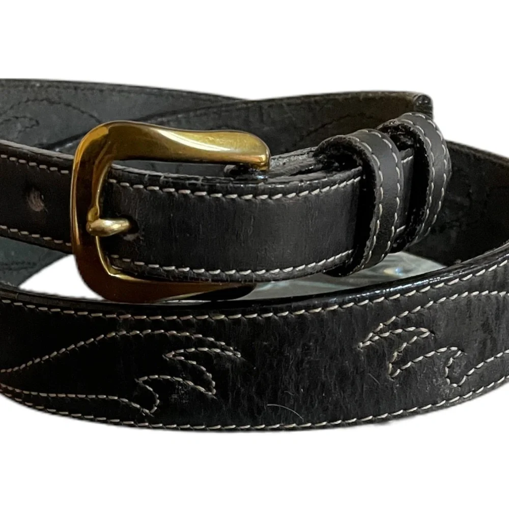 Youth Ladies Black and Gray Western Cowboy Belt by Leegin, 26